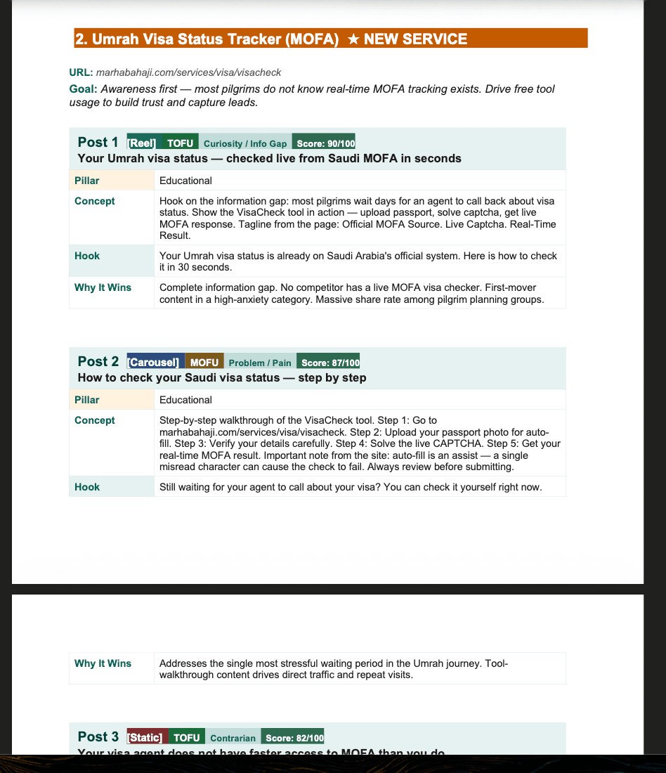 Marhaba Ventures Service 2 Umrah Visa Status Tracker creative briefs